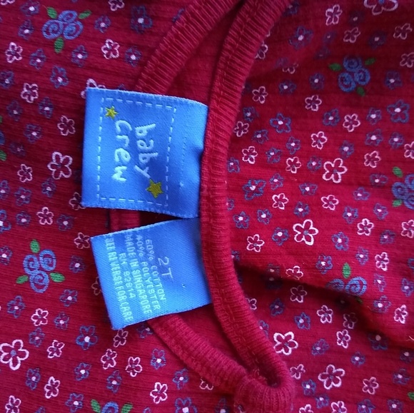 Baby Crew (Crewcuts) 2T Red Floral LS Dress - Picture 6 of 8